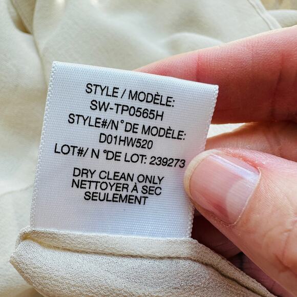 NWT Helmut Ghost 100% Sheer Silk in Salt V-Neck Sleeveless Blouse L - Picture 10 of 12